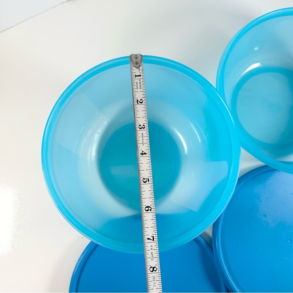 Tupperware Clarissa Blue Round Food Storage Bowls with Lids 1.5L 2L 1701 1700 - Picture 9 of 11